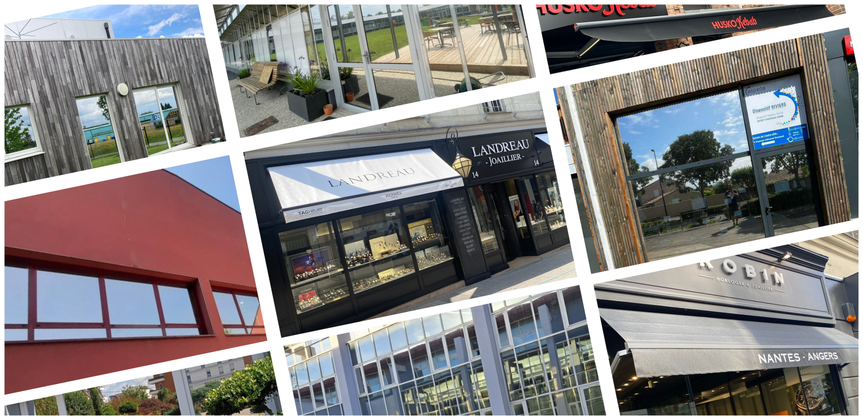 Exemples de films solaires et stores bannes réalisés par les agences PANO.